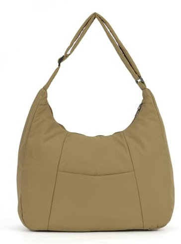 Syrads Puffer Crossbody Bags für Frauen Leichte Umhängetasche Lässige Hobo Tote Handtasche mit Taschen,Khaki