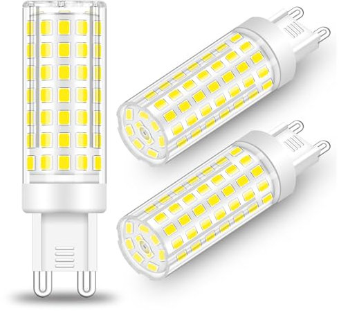 XIMNCHNI 10W G9 LED Lampe,G9 LED Leuchtmittel Corn Light Bulbs Kaltweiss 6000K,10W Enegiesparende LED Glühbirne Ersetzt 85W 80W Halogen Lampe,AC220-240V,Nicht dimmbar,3 Pack