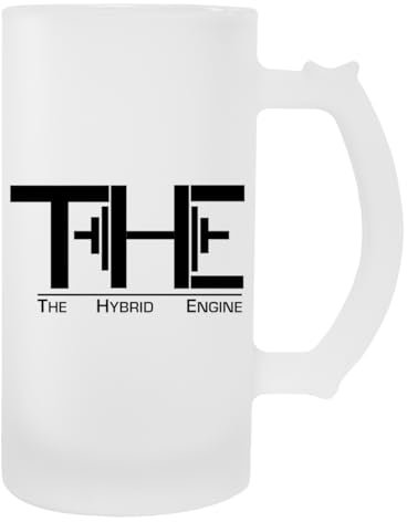The Hybrid Engine White Lettering Bierglas Transparenter Becher Mit Griff