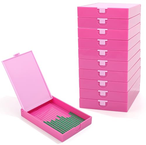 Cateared Trabricks, 2-in-1 Stackable Diamond Art Trays with Lids, Diamond Art Storage Box, Diamond Painting Trays for Confetti Painting, Box Package (Dark Pink, Large)