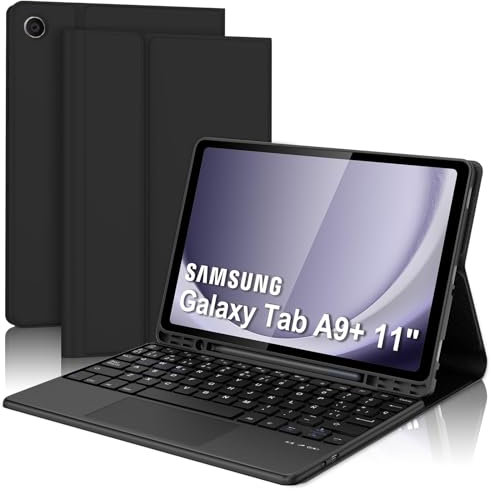 IVEOPPE Teclado Samsung Galaxy Tab A9 Plus 11 Pulgadas 2023 con Touchpad, Funda Teclado Trackpad Español Ñ Bluetooth Desmontable para Samsung Galaxy A9+, Negro