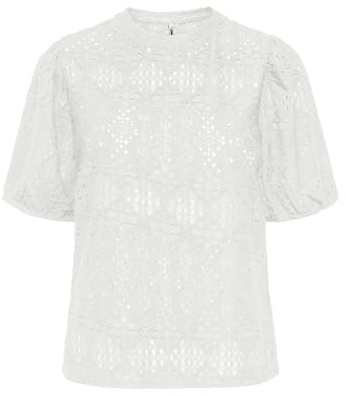 Onlluz S/S Puff Sleeve Top JRS, Cloud Dancer, L