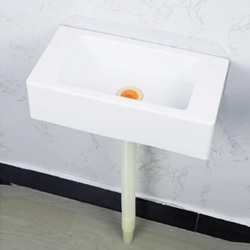 Lavabo Suspendu Rectangulaire,40x20x11cm(WxDxH),Suspendu Design,plastique Lavabo pour la maison, l'hôtel, le bureau, l'appartement et d'autres endroits,Blanc (A)