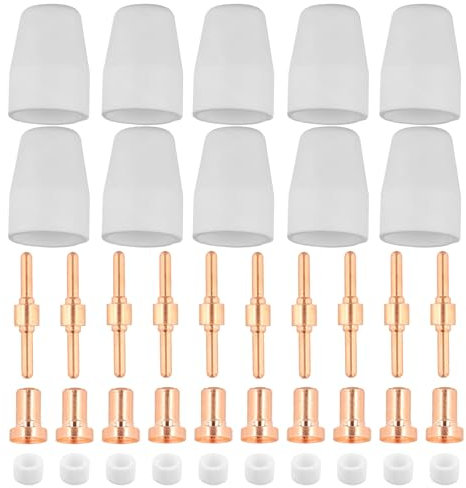 40 Piezas Consumibles Plasma, Cortadora de Plasma Accessories, PT31 Antorcha Cortador Plasma Kits Consumibles Boquillas, Cortador de Plasma Boquilla Electrodo para CUT-40 CUT-50D CT-312