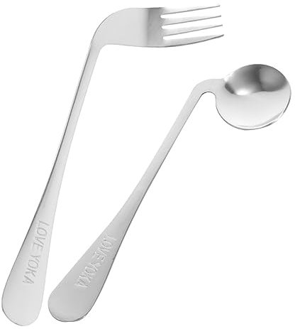 BEBEMOKO 1satz Einstellbares Edelstahl-besteck Senioren Ergonomischer Löffel Mit Gebogenem Design Für Einfache Handhabung Für Ältere Patienten Und Menschen Mit Bewegungseinschränkungen