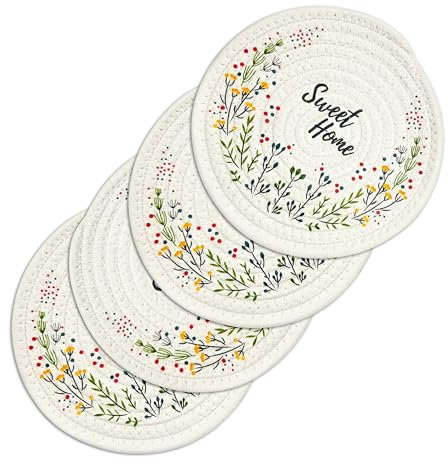 4 Stück topfuntersetzer，untersetzer Topf，topfuntersetzer hitzebeständig，Topf untersetzer，Teller untersetzer