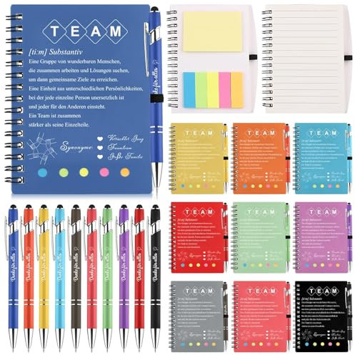 10 Sets Team Kollegen Dankeschön Abschiedsgeschenke- Inspirierende Morandi Spiral Notizblöcke Notizheft Metal Motivation Kugelschreiber Kleines Geschenk für Mitarbeiter Kollegin Jobwechsel Team