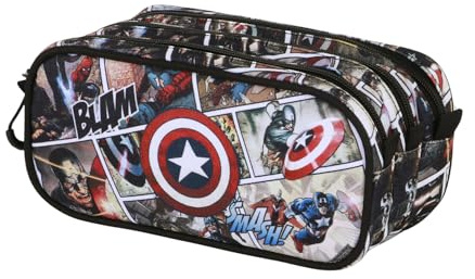 Marvel Captain America Comic-Fan Trick-Federmäppchen 2.2, Mehrfarbig, 23 x 11 cm