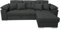 Ecksofa mit Schlaffunktion DETROIT L-Form, Sofa Couch mit Bettkasten, 3-Sitzer Eckcouch, Schlafsofa für Wohnzimmer, Big Sofa Couch mit Schlaffunktion (Dunkelgrau, Ottomane Rechts)