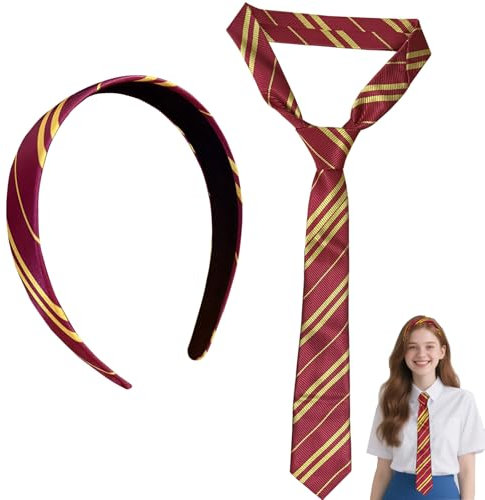 Wizard Kostüm Zubehör set, Zauberer Zubehör Kostüm, Rot Und Gelb Gestreiftes Stirnband Krawatte, Geeignet für Rollenspiele, Halloween usw