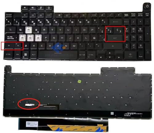 XINDIKBHUB Teclado retroiluminado único español para ASUS TUF Gaming FX507ZM FX507ZU FX507ZV/ZI FA507RC FA507RE FA507RM/RR FX517 FX517ZM/ZR/SP