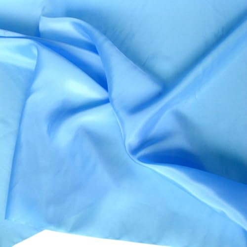 TOLKO glänzender Futterstoff Meterware Futter-Taft | Blickdicht knitterarm | universal Stoff Dekostoff Kleiderstoff Hochzeitsstoff Kostümstoff | Stoffe zum Nähen Meterware Dekorieren (Blau)