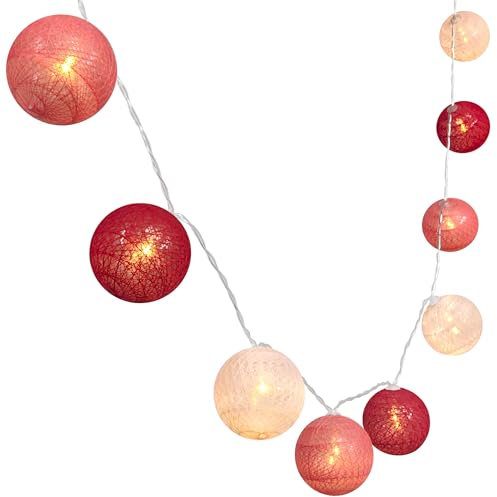 Gardeningwill 3 m 30 luci rosse bianche a LED a batteria