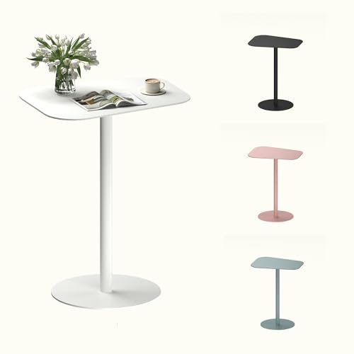 FLEXISPOT Outdoor Beistelltisch Gartenbeistelltisch für Garten, Schlafzimmer und Wohnzimmer Beistelltisch 50 x 38 x 65 cm für Sofa und Nachttisch, Stahl, weiß