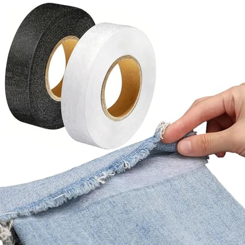 JOOTUEPO 2 Pack Saumband, 64 m Saumband zum Aufbügeln, Breite 15 mm, Klebeband zum Aufbügeln, Selbstklebendes Bügelband zum Reparieren von Stoff, Vorhang, Gardinen, Hosen, Kleidung, Jeans