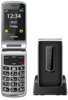 Beafon, SL495, Silverline, hopfällbar mobiltelefon, knapptelefon, seniormobil med SOS nödsamtalsknapp, mobiltelefon, TFT-display 6,09 cm (2,4 tum) kamera,