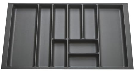 Orga-Box 9 Besteckeinsatz Tiefe: 473 x Breite: 829 mm anthrazit | mit Canvas Struktur für 90er Schubladen z. B. in Nobilia Küchen ab 01.2025