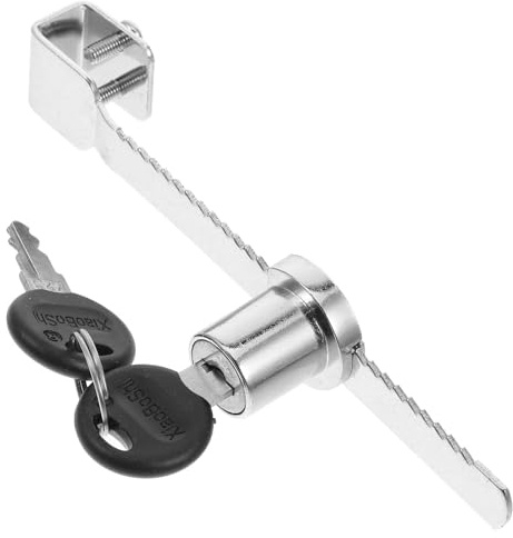 PLAFOPE 1set Sliding Glass Door Ratchet Lock for Ice Cream Freezer Anti-Theft Zinc Alloy Cabinet Lock Sliding Closet Door for Commercial Display Cases and Refrigerators