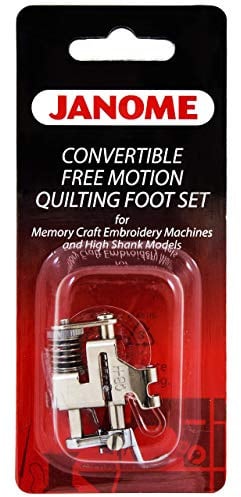 Janome Convertible Free Motion Quilting Foot Set Memory Craft Emb Machines & High Shank Models