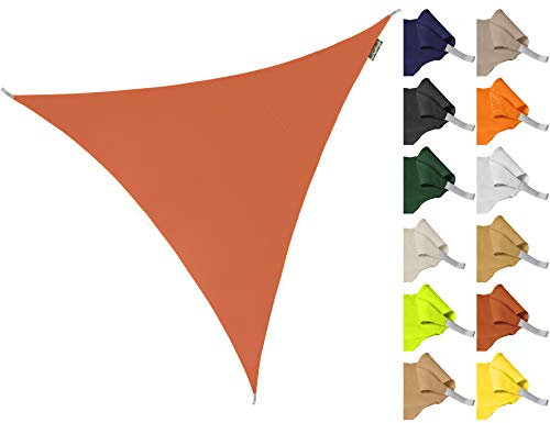 Kookaburra 3.6m Triangle Water Resistant Garden Patio Sun Shade Sail Canopy 96.5% UV Block with Free Rope (Terracotta)
