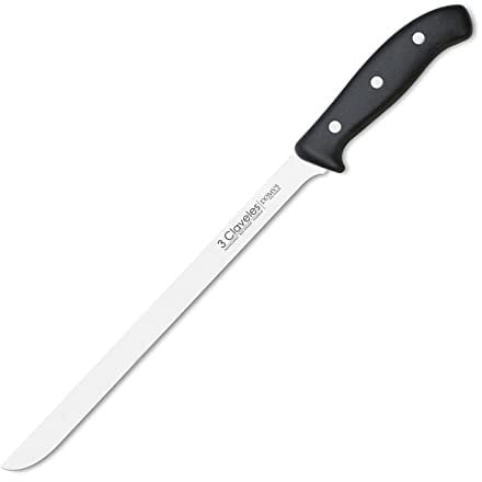3 Claveles - Cuchillo Jamonero, Pulido Mate, Acero Inoxidable, línea DOMVS, 25cm - 10