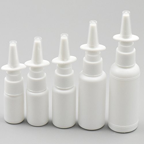 fujiyuan 5 pcs Empty Nasal Spray Plastic Bottles Pump Sprayer White Storage 50ml
