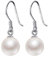 Lydreewam Damen Perlen Ohrhänger Basic Hängende Tropfen Ohrringe 3A 9mm Natürliche Süßwasser Perle 925 Sterling Silber