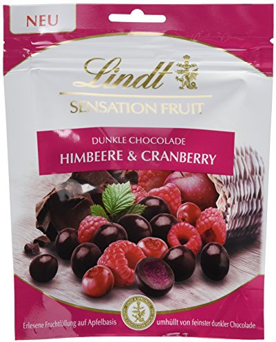 Lindt Sensation Fruit, Himbeere & Cranberry, 4er Pack (4 x 150 g)