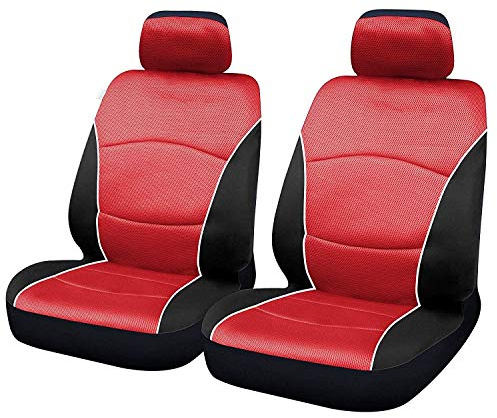 UKB4C Red Black Modern Look Pair Front Pair Car Seat Covers