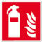 Hochwertiges Feuerlöscher Schild - 15x15 cm langnachleuchtend + selbstklebend - Original Protecticure Fluchtwegschild PVC -Rettungszeichen/Rettungsschild/nachleuchtend
