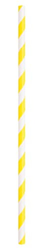 Unique UK 63690 - Pajitas de papel (10 unidades), color amarillo neón