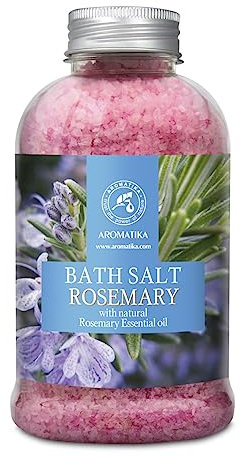 Rosmarin Salz 600g - Meersalz mit Natürlichem Ätherischen Rosmarin Öl - Mineralsalz Badezusatz - Badesalz für Körperpflege - Schönheit - Entspannung - Aromatherapie -