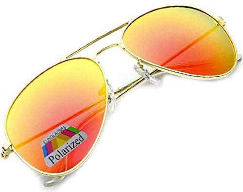 MFAZ Morefaz Ltd Damen Herren Pilot Sonnenbrille Polarisierten Spiegel Fallgläser Unisex (Orange Gespiegelt)