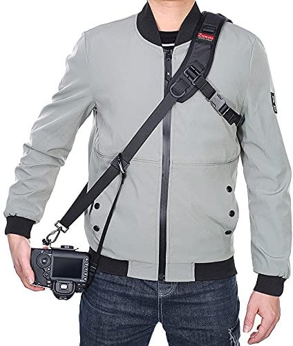 ztowoto Cinturino per fotocamera Tracolla regolabile e comoda da collo con cordino di sicurezza e panno per la pulizia dell'obiettivo per fotocamera DSLR SLR