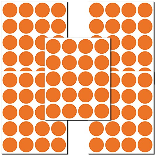 100 Klebepunkte 25mm 2,5cm Punkt PVC Folie Aufkleber abwaschbar desinfizierbar entkeimbar (Orange)