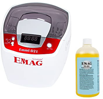EMAG Ultraschallreiniger D21 – Brillenreinigungsgerät & Schmuckreiniger, auch für Dentalprodukte & Uhren, leistungsstarkes Ultraschallreinigungsgerät aus Deutschland - gründlich & schonend reinigend