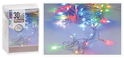 3 x 30er TIMER Micro LED bunt Lichterkette AA für Party, Garten, Weihnachten, Halloween, Hochzeit, Beleuchtung LED Lichterkette batteriebetrieben normales Kabel (30 LEDs Bunt/Multicolor)