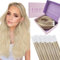 Fshine Tape in Extensions Echthaar 55cm 50g 20 Stücke Klebe Haarverlängerungen Echthaar Extensions Tape Aschblond bis Bleichblond mit Platinblond Farbe 18 22 60