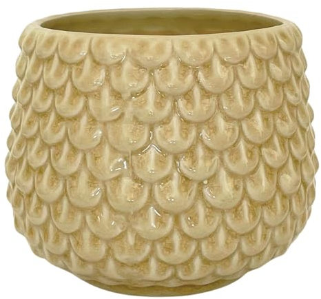 Nordring Maceta Pino - Macetero Decorativo Redondo para Flores e Plantas para Interiores M (13,5 cm ø), Amarillo, Cerámica