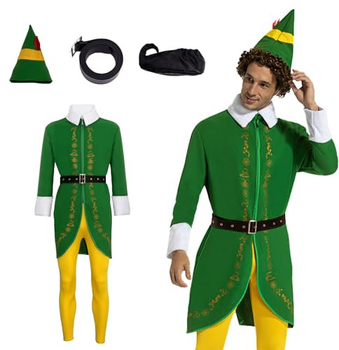 Xambop Weihnachtself KostüM,WeihnachtskostüM Elfen Kostüm für Weihnachtsfeier Cosplay