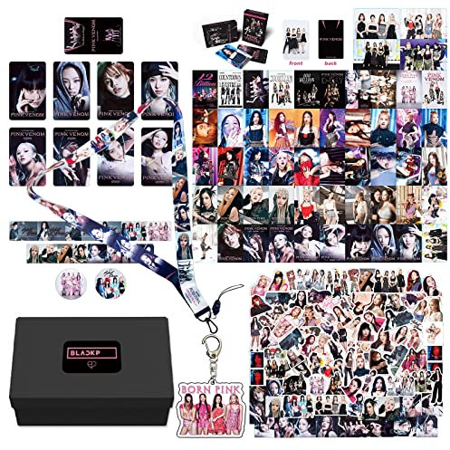 159 Pcs Black Pink Born Pink Album Gift Box Set Blink Fans Gift Merchandise Photocards Birthdays Party Decorations Kpop Lanyard Stickers
