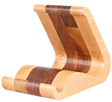 KOMBIUDA Supporto Per Tablet Smartphone in Legno Stand Da Scrivania Portatile Per Cellulari Tablet Con Design Stabile Pratico Compatibile Con Schermi Di Grandi