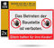 Hinweisschild Das Betreten der Baustelle ist verboten, 2 Stück, 30 x 20 cm, 1 mm starkes PVC Schild mit Bohrlöchern, Baustellenschild für Außenbereich, Verbotsschild Eltern haften für ihre Kinder