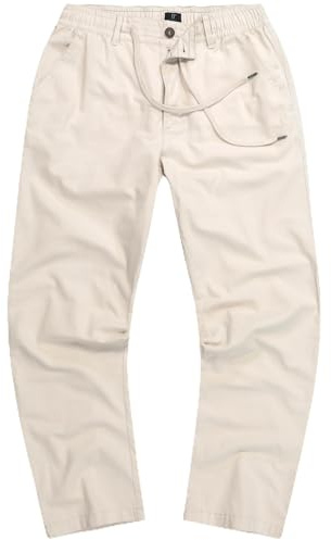 JP 1880 Herren große Größen Übergrößen Menswear L-8XL Hose, Leinenoptik, legere Passform, Elastikbund vanille 6XL 815194150-6XL