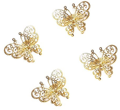 CHAMEEN Servietten Ringe 4 Stück Schmetterling Serviettenring Papierservietten Schnalle glänzender Reflektierender Serviettenring für Festivals Bankette Partys