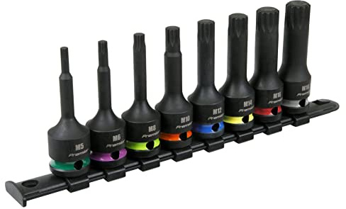 Sealey Spline Impact Socket Bit Set 8pc 1/2 Sq Drive - AK56004
