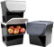 Vilde Lot de 3 récipients de conservation pour pommes de terre, oignons, légumes, rangement 13 l, gris, gris cendré, anthracite