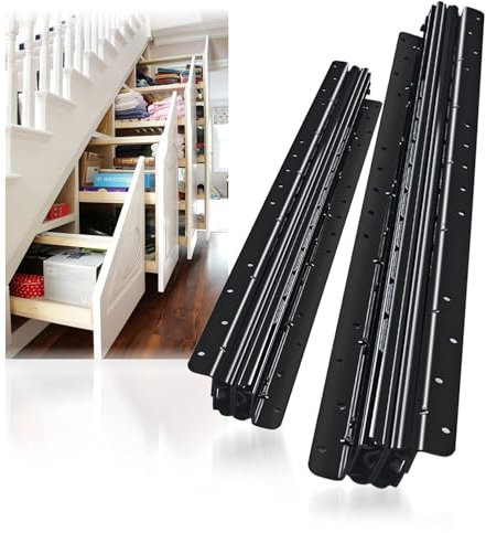 Undermount Heavy Duty Drawer Runners Slides Full Extension Bottom Mounted 400 600 800 1000 mm Hidden Under Ball Bearing Metal Rails Track Guide Glide 120kg 1Pair(Bottom Mount, 24 inch (600mm))