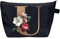 CTNUOBEE Kosmetiktasche mit Buchstaben-Motiv, goldfarbenes Alphabet mit Blume, Make-up-Tasche, tragbare Reisetasche, Reißverschluss, Kulturbeutel, personalisierte Geschenke für Frauen, U, Letter