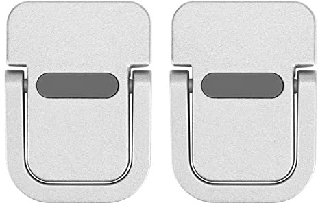 Bidponds 2 PCS Portable Laptop Stand,Keyboard Riser,Mini Aluminum Laptop Feet Lifter,Invisible Self Adhesive Foldable Laptop Riser,Keyboard Kickstand,Suitable for 12,13,14,15,17 Inches Laptop,Silver